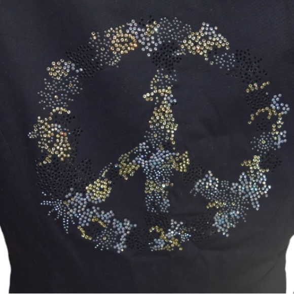 Glamour Campaign by Fred Naggar NWT Blazer Peace Sign on Back Embellished - Picture 3 of 9
